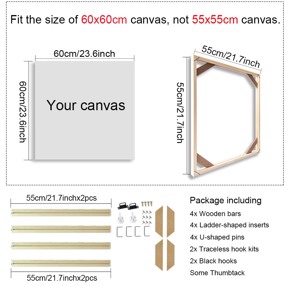 40x60 50x70 40x50cm Canvas Frame Wooden Frames Wooden Photo Oil Painting Canvas Diamond Painting Frames Canvas Wood Wall Frame