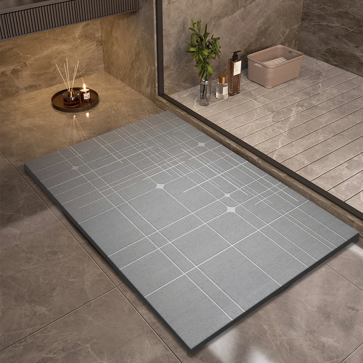 Super Absorbent Bath Mats Bathroom Anti Slip Shower Foot Mat Quick Dry Bathtube Carpet Toilet Rug Doormat Washable