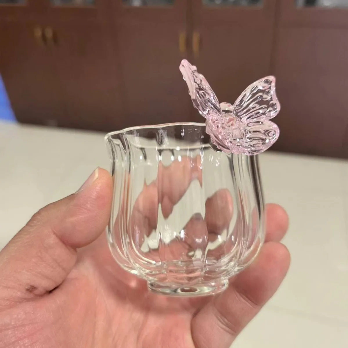 High Borosilicate Glass Butterfly Cup Handmade Narcissus Cup Creative Transparent