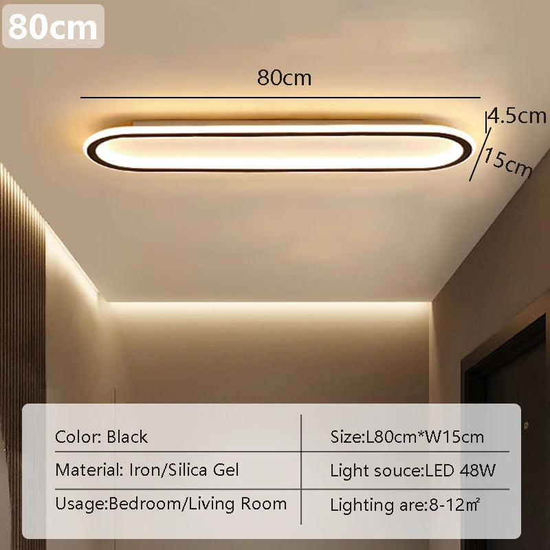 LED Ceiling Light 40/60/80cm Long Strip For Bedroom Study Kitchen Corridor Restaurant Hotel Apartment Indoor Lighting Fixtures