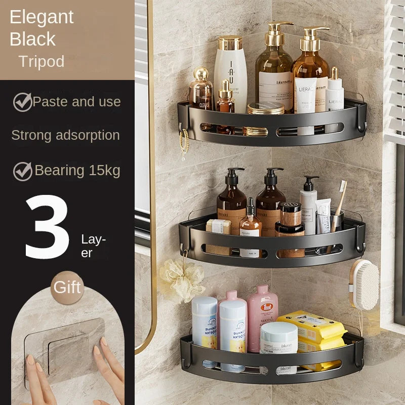 3/2/1 PCS Strong Adhesive No Drill Shower Shelf Storage Upgraded Waterproof Bathroom Organizer Shampoo & Towel Holder Wall Mount