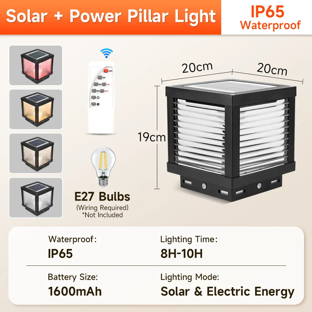 Outdoor Lighting Solar Garden Lights Installable Bulb Exterior Decoration Solar Lights for Patio Path Fence Sunlight Pillar Lamp