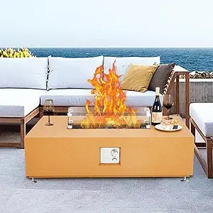 48 - Inch Outdoor Propane Fire Pit Table with Piezo Ignition and Dual - Function Design for Patio, Deck and Garden