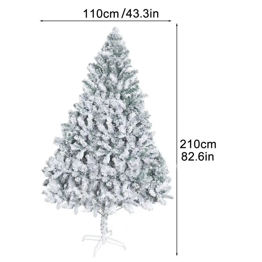6.9ft White Flocked Artificial Christmas Tree, Snow Christmas Holiday Pencil Tree, Winter Party Decoration with Realistic Branch