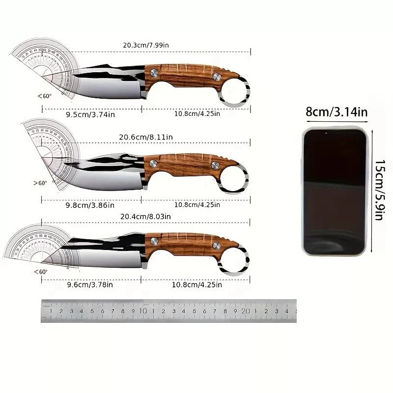 3pcs Multipurpose Knife Set, Outdoor Bone Removal Special Knife, Stainless Steel