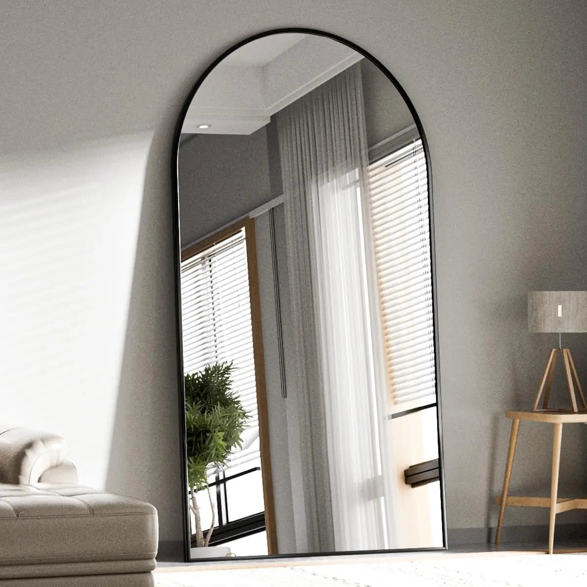 Arch Mirror Full Length, Floor Length Mirror, 76"x34" Wall Mirror Full Length, Oversized Floor Mirror, Aluminum Alloy Frame