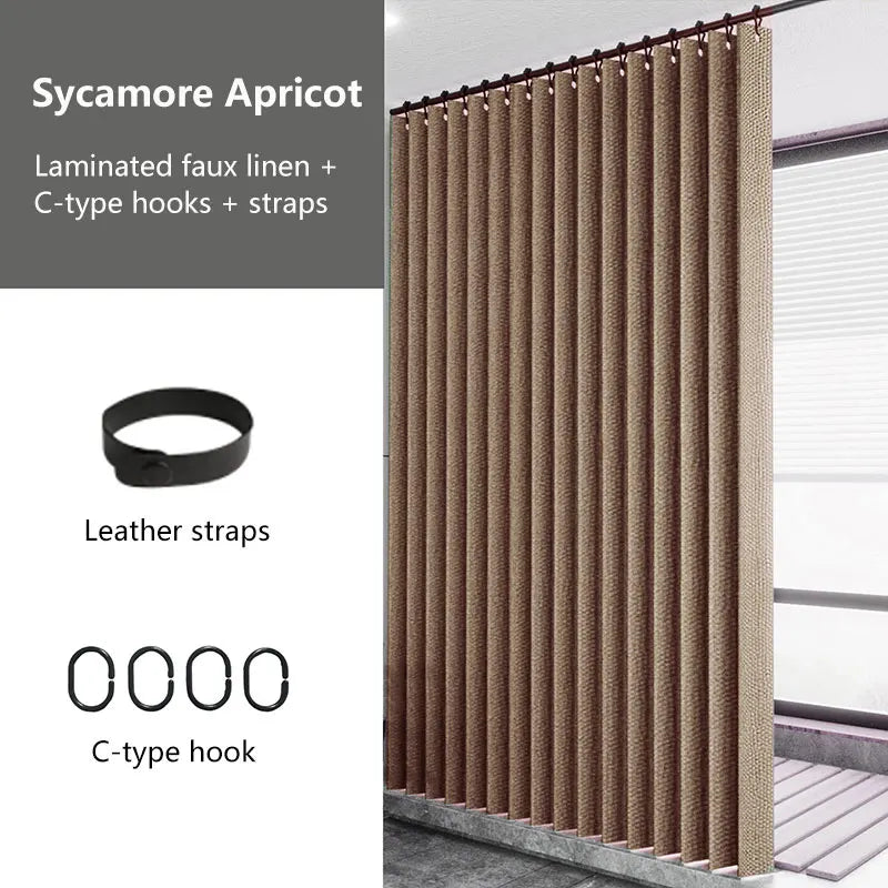 Laminated Imitation Linen Multi-color Large Ring Waterproof Strong Thick Cloth Opaque Shower Curtain, Suitable for Bathroom Use