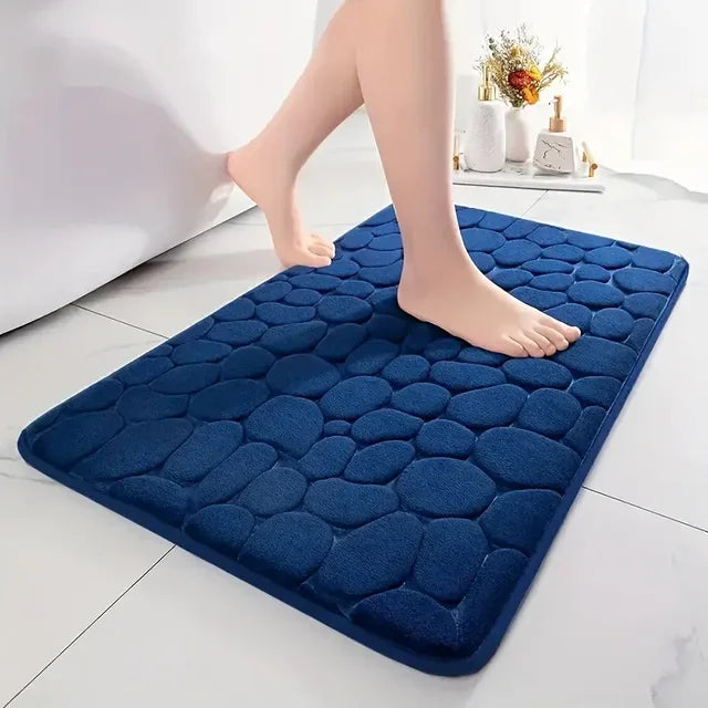 3D Non Slip Bathroom Mat Bath Mats Absorbent Doormat Carpet Cobblestone Embossed Door Floor Mat