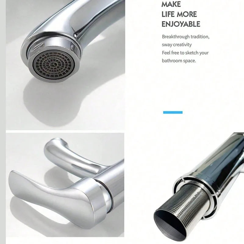 1PC Bathroom Faucets Hot and Cold Mixer Faucets Vanity Bathroom Kitchen Deck Mounted Bathroom Sink Faucets