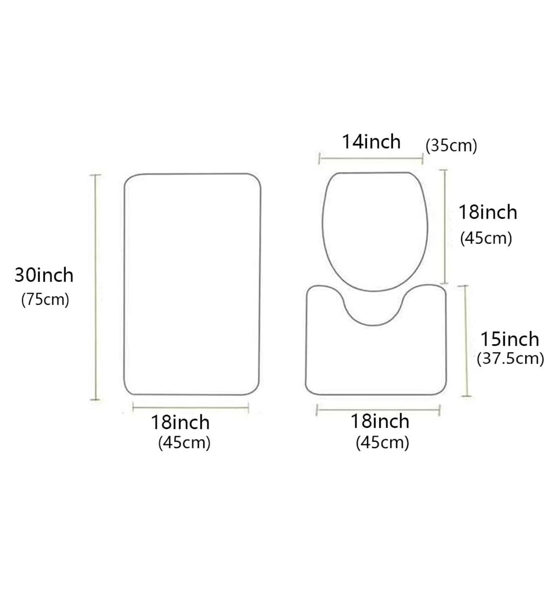 3 PCS Ultra Absorbent Bath Mats Non Slip Bathroom Floor Mats Sofa & Comfortable Bathroom Rug Sets Toilet Seat Cover Pad U Shaped