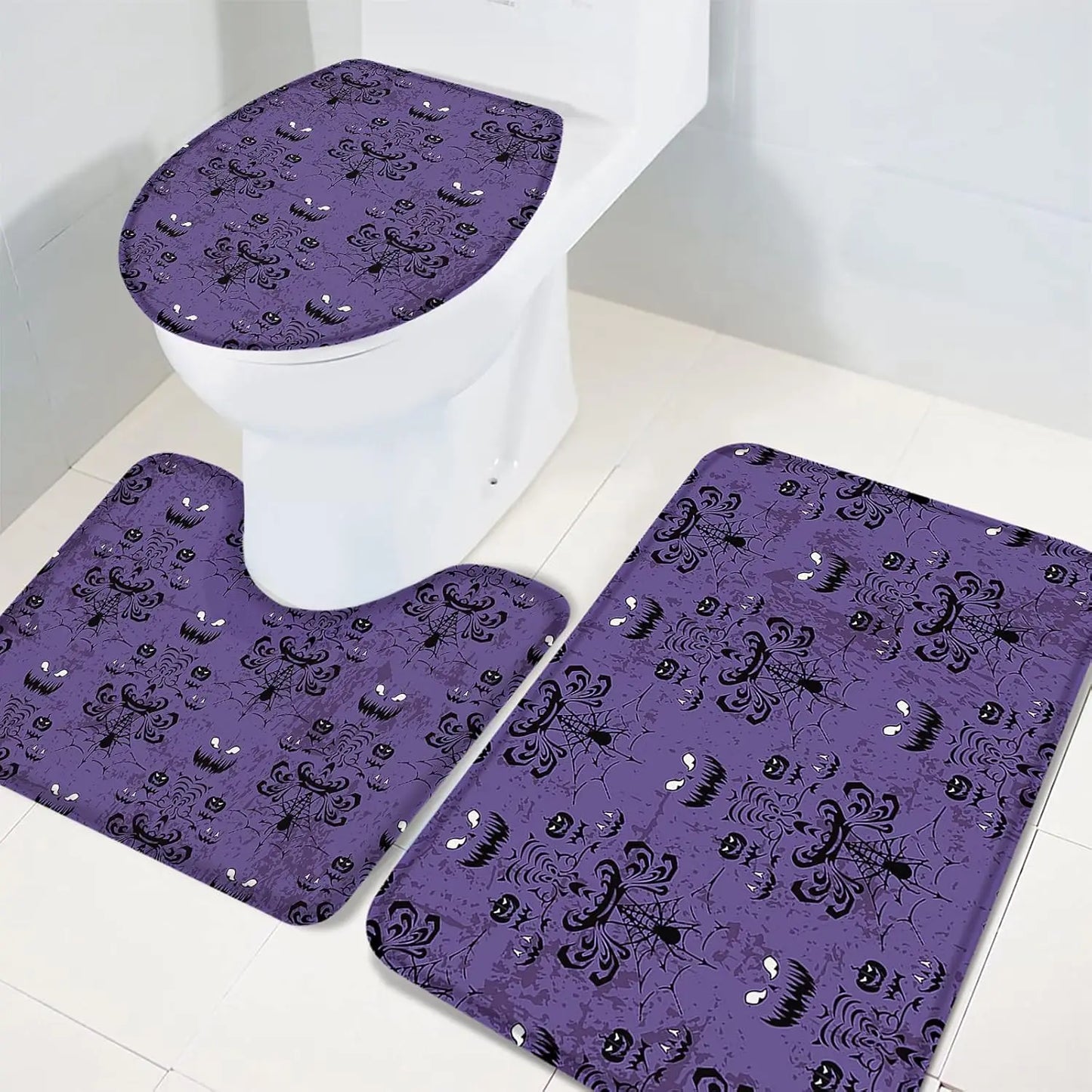 3 PCS Ultra Absorbent Bath Mats Non Slip Bathroom Floor Mats Sofa & Comfortable Bathroom Rug Sets Toilet Seat Cover Pad U Shaped