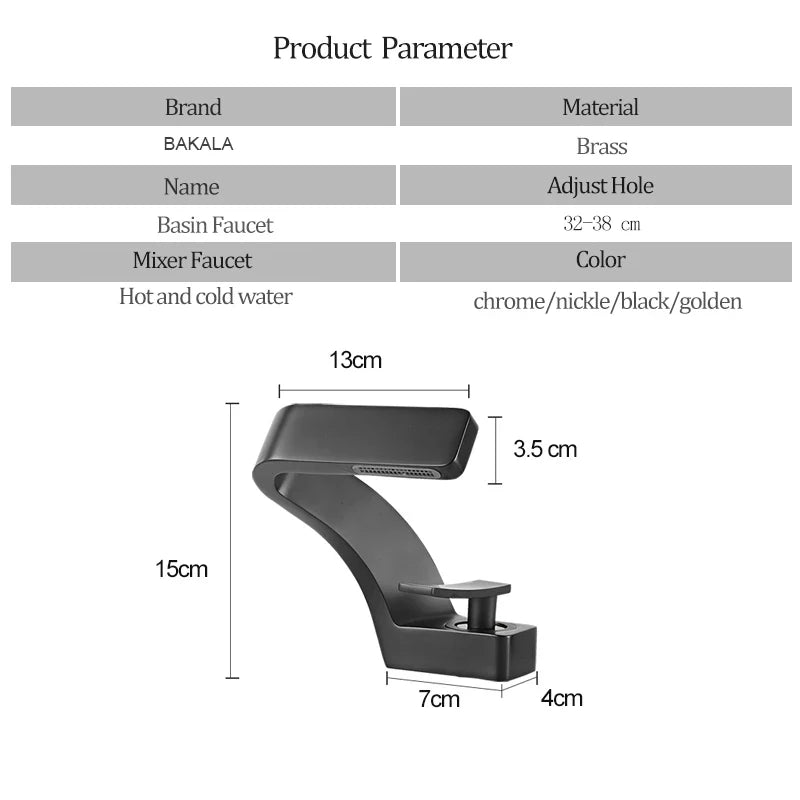 Bathroom Deck Mounted Basin Faucet Black Sink Tap Single Hole Water Tap Hot and Cold Mitigeur Salle De Bain Mixer Faucet