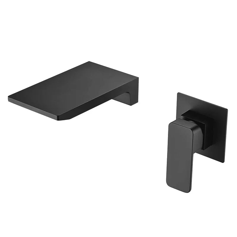 BAKALA Bright Chrome Bathroom Waterfall Basin Mixer Faucet Single Lever Wall Mounted Washing Basin