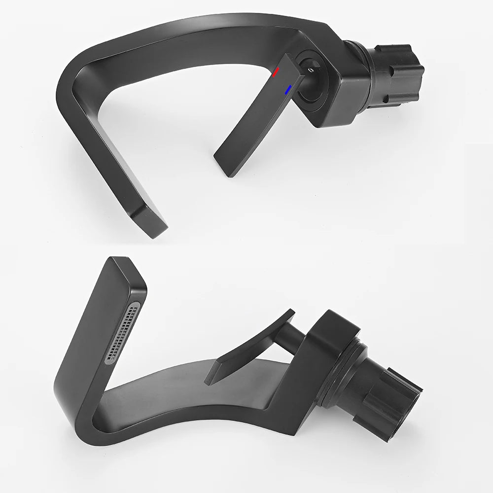 Bathroom Deck Mounted Basin Faucet Black Sink Tap Single Hole Water Tap Hot and Cold Mitigeur Salle De Bain Mixer Faucet