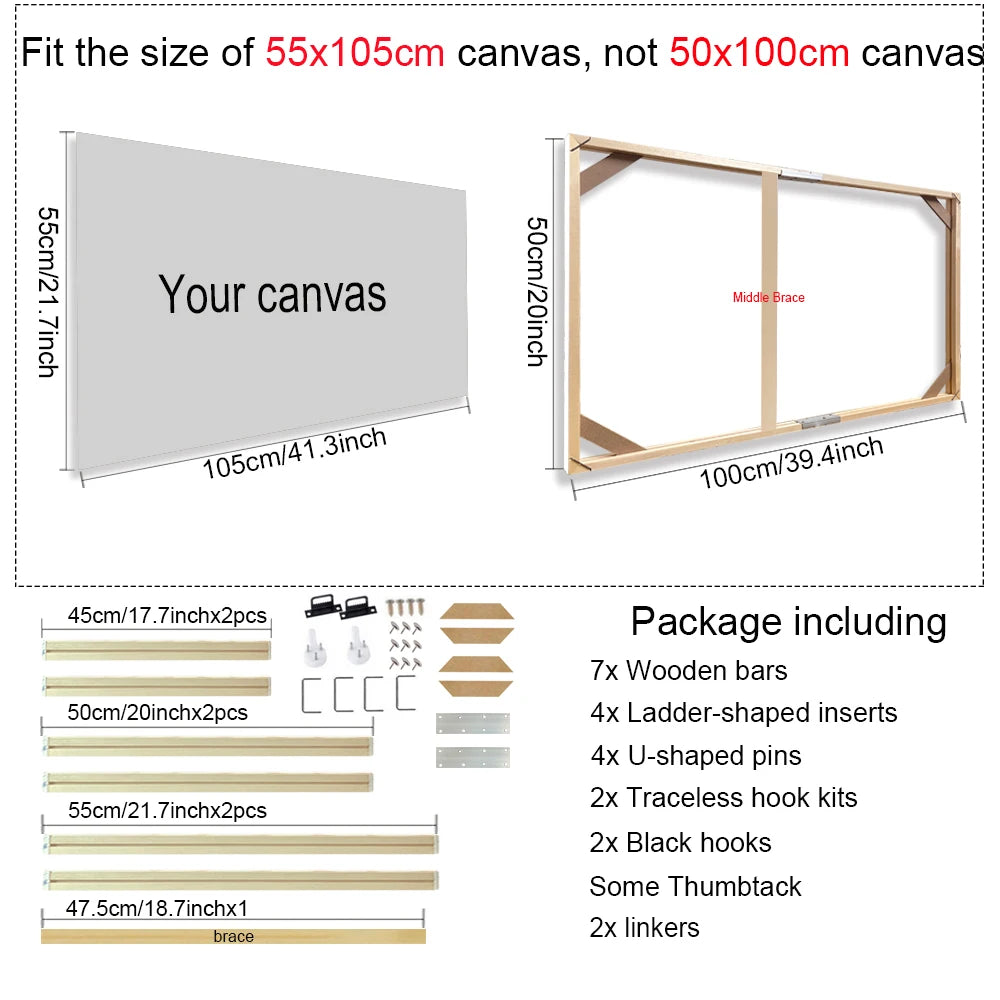 40x60 50x70 40x50cm Canvas Frame Wooden Frames Wooden Photo Oil Painting Canvas Diamond Painting Frames Canvas Wood Wall Frame