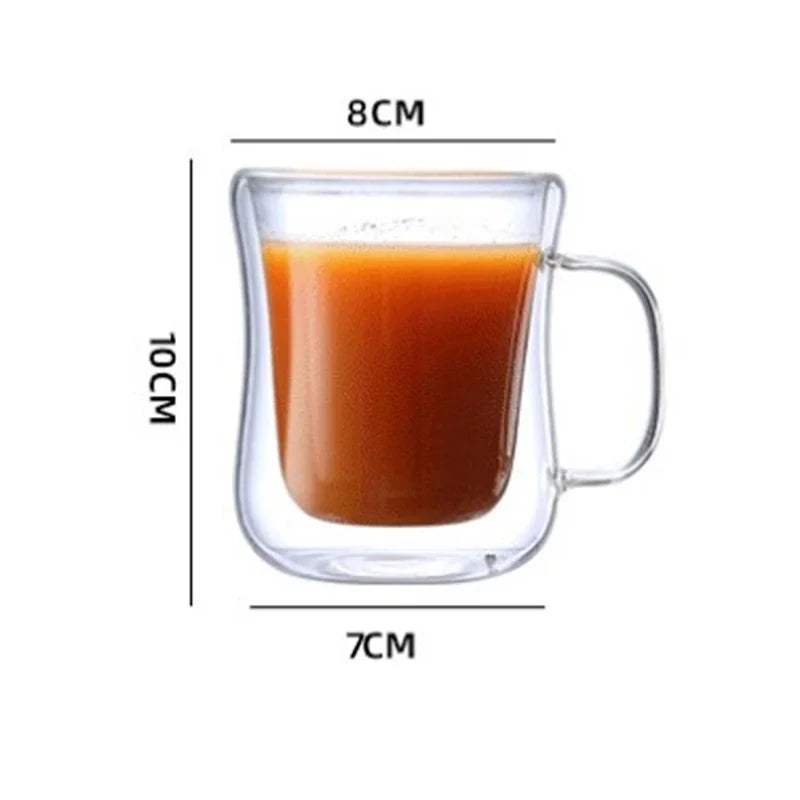Double Wall Glass Cup Heat-resistant High Borosilicate Glass r Drinkware Coffeeware