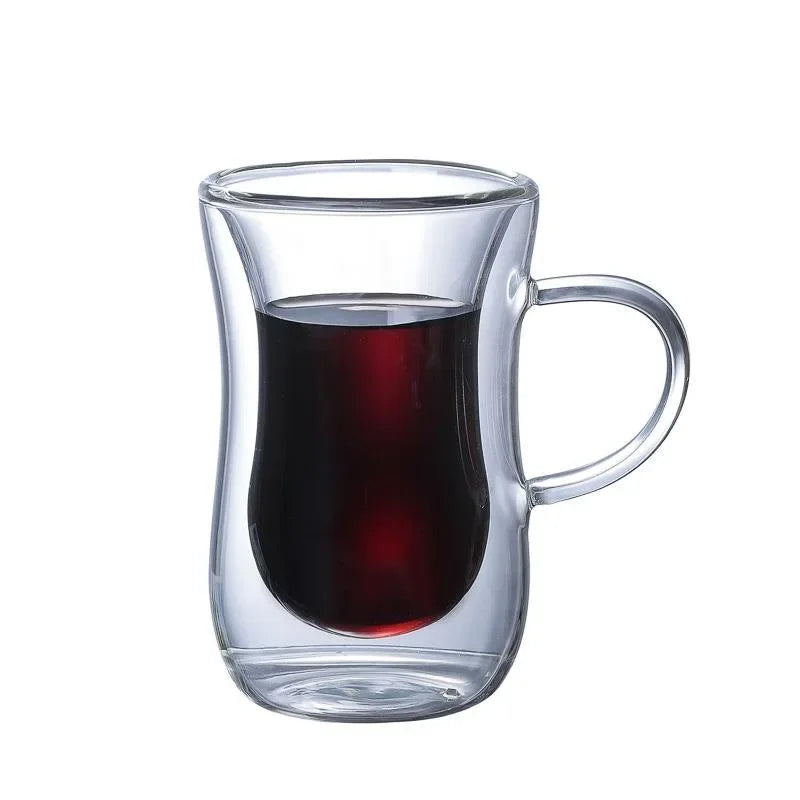 Double Wall Glass Cup Heat-resistant High Borosilicate Glass r Drinkware Coffeeware