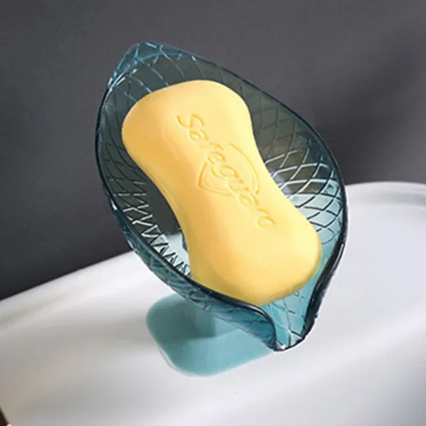 1pcs Drain Soap Holder Leaf Shape Soap Box Suction Cup Tray Drying Rack for Shower Sponge Container Kitchen Bathroom Accessories