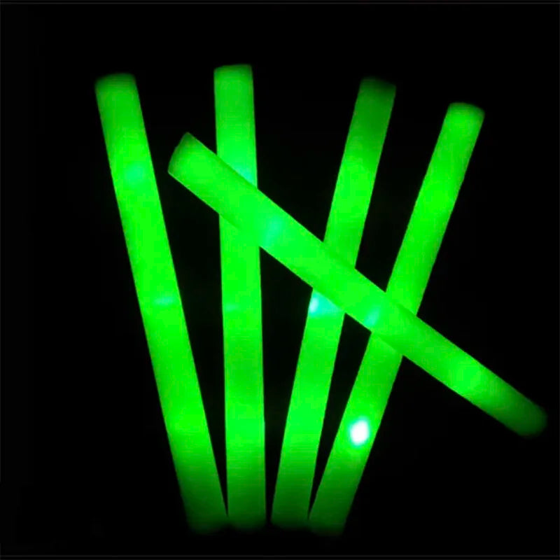 20/30/60Pcs LED Glow Sticks Bulk Colorful RGB Glow Foam Stick Cheer Tube Dark Light for Xmas Birthday Wedding Party Supplies