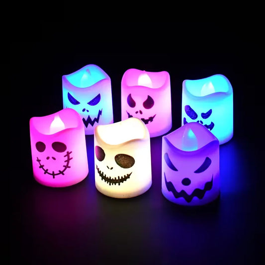 6oween Party Horror Decorations Pumpkin Candle Lights Multi-color Lights Haunted House Horror Props PCS Hall
