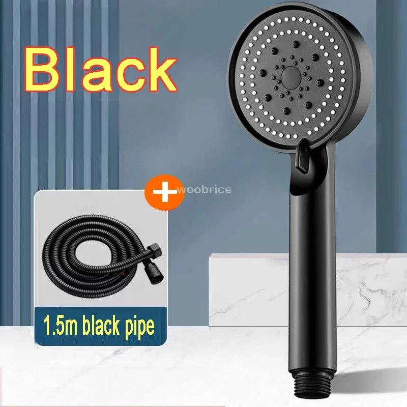 Bathroom Sink Faucet Head of A Shower High Pressure 5 Modes Adjustable with Hose Water Saving One-Key Stop Bathroom Accessories
