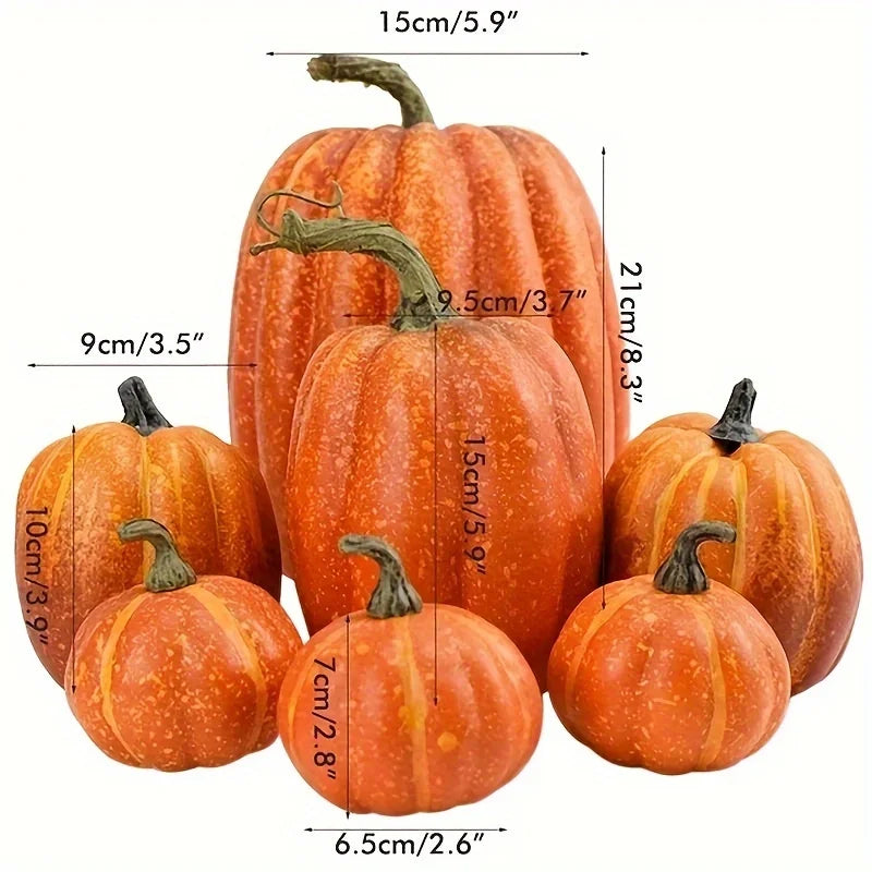 7PCS Fake Pumpkin Decoration for Halloworeen DisplayPhotography and Early