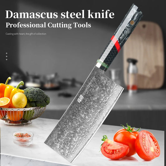 FINDKING 6.5 inch Cleaver Knife  Damascus Steel