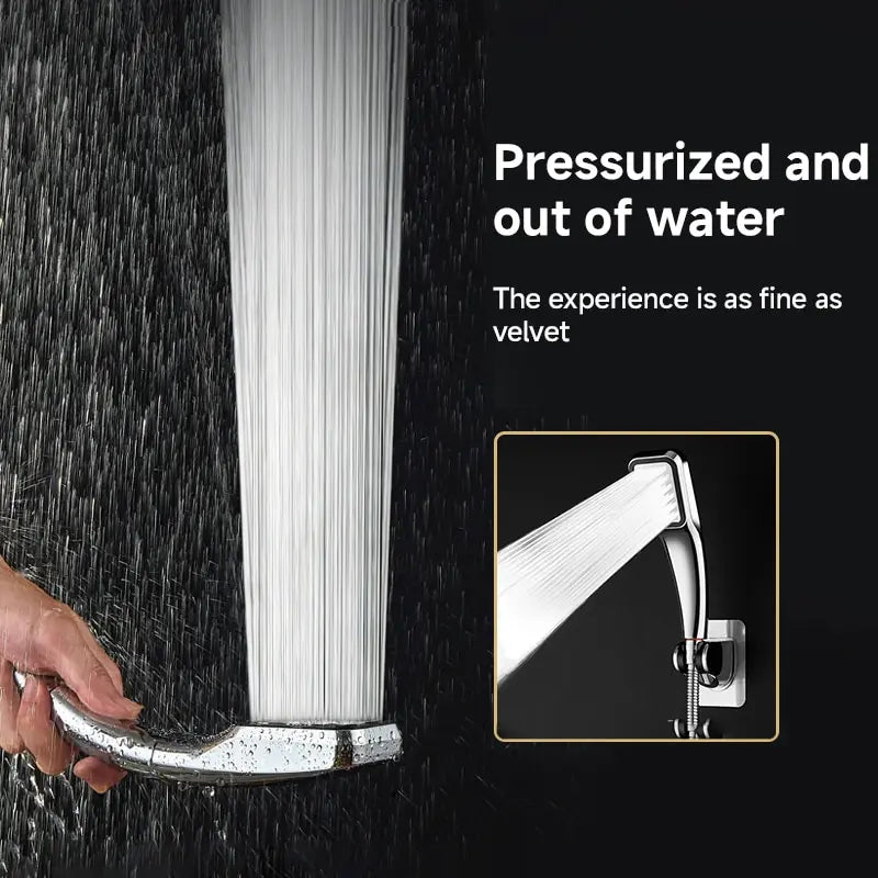 300 Holes Pressurized Showerhead Hand Hold Square Shower Head Water Saving Rainfall Spray Nozzle