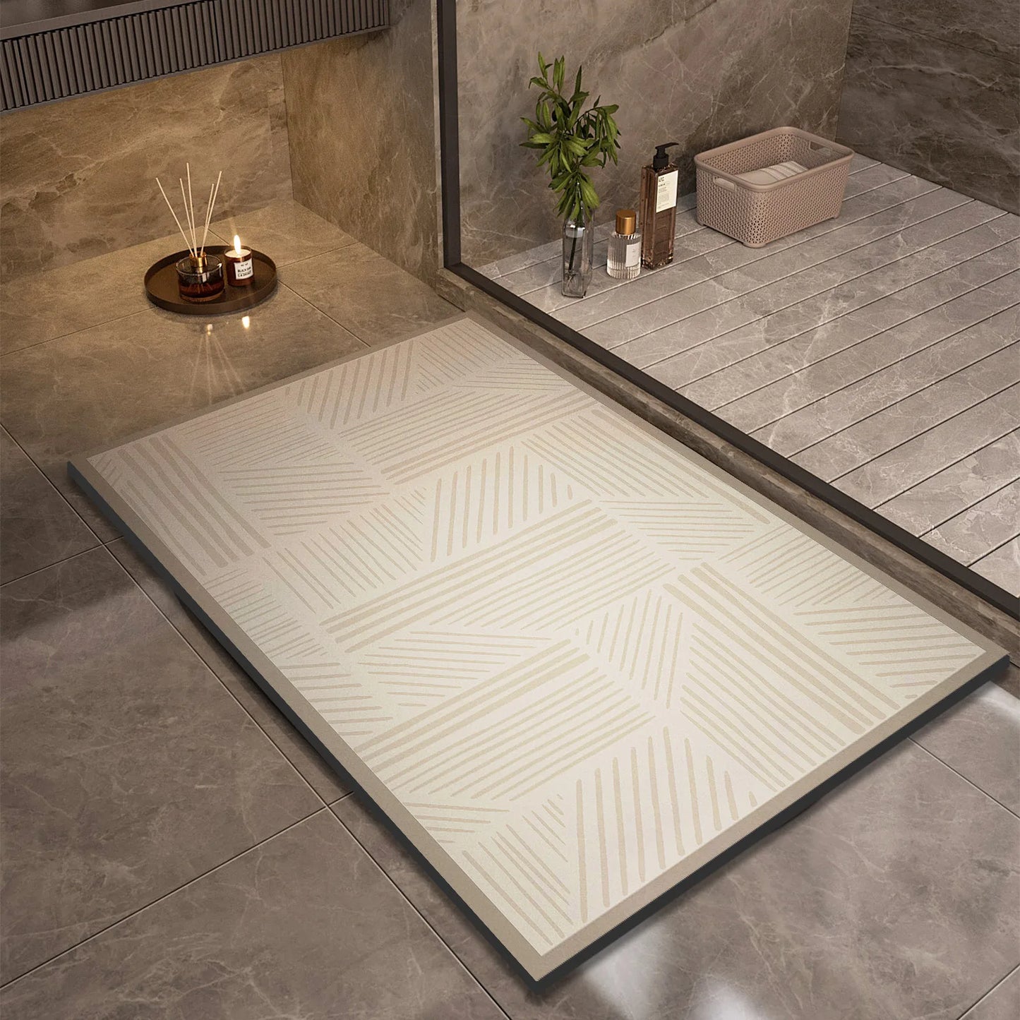 Super Absorbent Bath Mats Bathroom Anti Slip Shower Foot Mat Quick Dry Bathtube Carpet Toilet Rug Doormat Washable