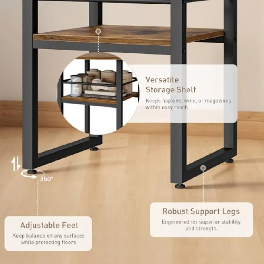 Round Dining Table Set for 4 Circle Kitchen Table and 4 Chairs 5 Piece Dining Table Set with Wooden Tabletop and Widen Seat Spa