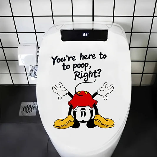 1 Disney Mickey Mouse, Fun Cartoon Toilet Stickers, Self-Adhesive, Irregular Shapes, Suitable for Decorating Bathrooms, Homes, Doors, Refrigerators, Windows, Etc