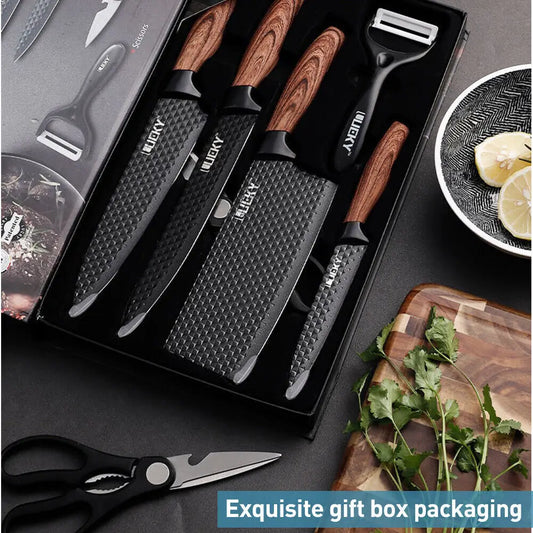 Stainless Steel Kitchen Knives Set Tools Forged Kitchen Knife Scissors