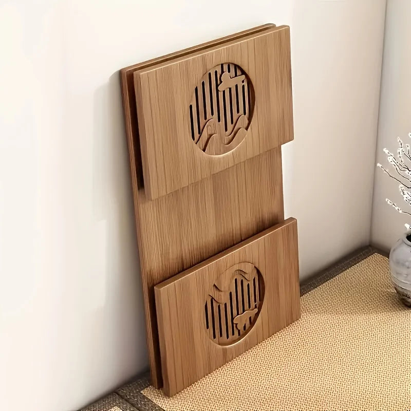 Versatile Bamboo Folding Table - Japanese Style, Perfect for Bedroom & Study, Durable Low-Rise Design with Smooth Finish