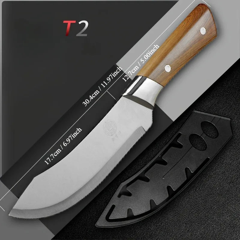 1-3pcs Butcher's Precision Knife Set with sheath Premium Imitation wood Handles -