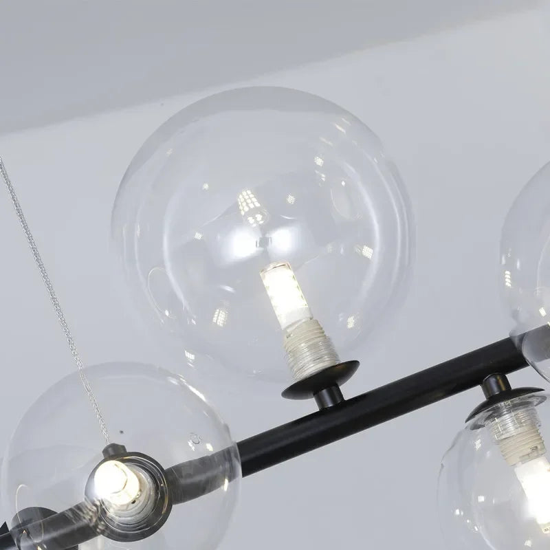 Nordic Long Led Ceiling Chandelier Glass Balls For Table Dining Room Kitchen Bar Hanging Lamp Home Decoration Indoor Lighting