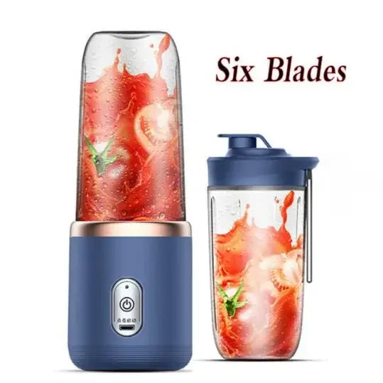 Portable Fruit Juice Blenders Electric Mini Bottle Home USB 6 Blades Juicer C