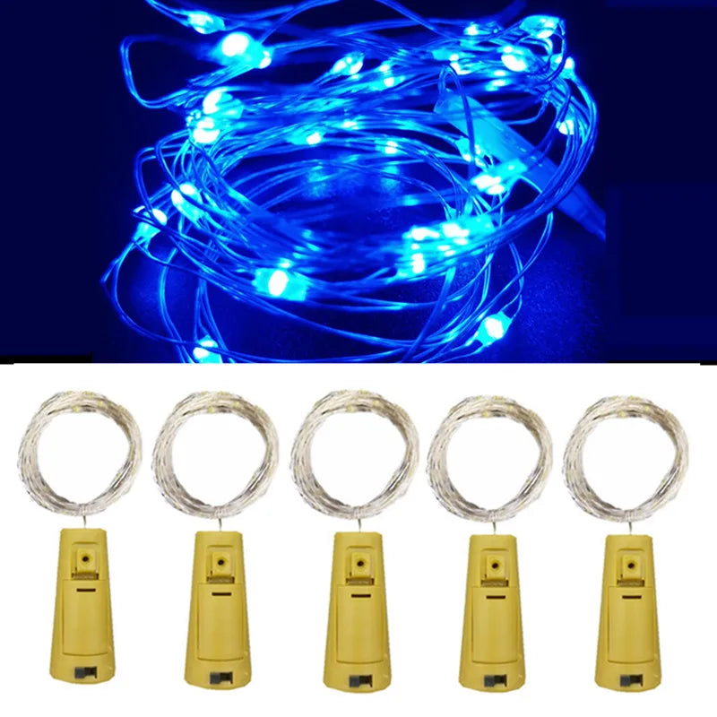 5pcs 2m Bar LED wine bottle cork string lights holiday decoration garland wine bottle fairy lights Christmas copper wire lights