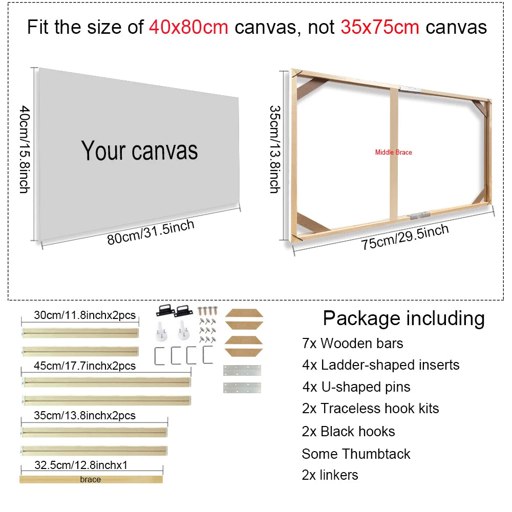 40x60 50x70 40x50cm Canvas Frame Wooden Frames Wooden Photo Oil Painting Canvas Diamond Painting Frames Canvas Wood Wall Frame