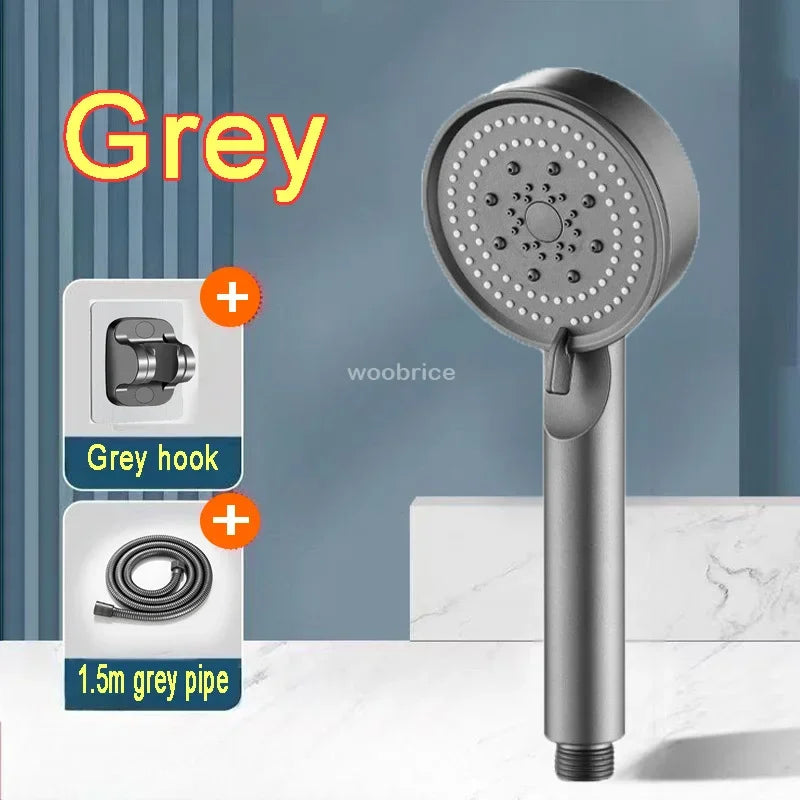 Bathroom Sink Faucet Head of A Shower High Pressure 5 Modes Adjustable with Hose Water Saving One-Key Stop Bathroom Accessories