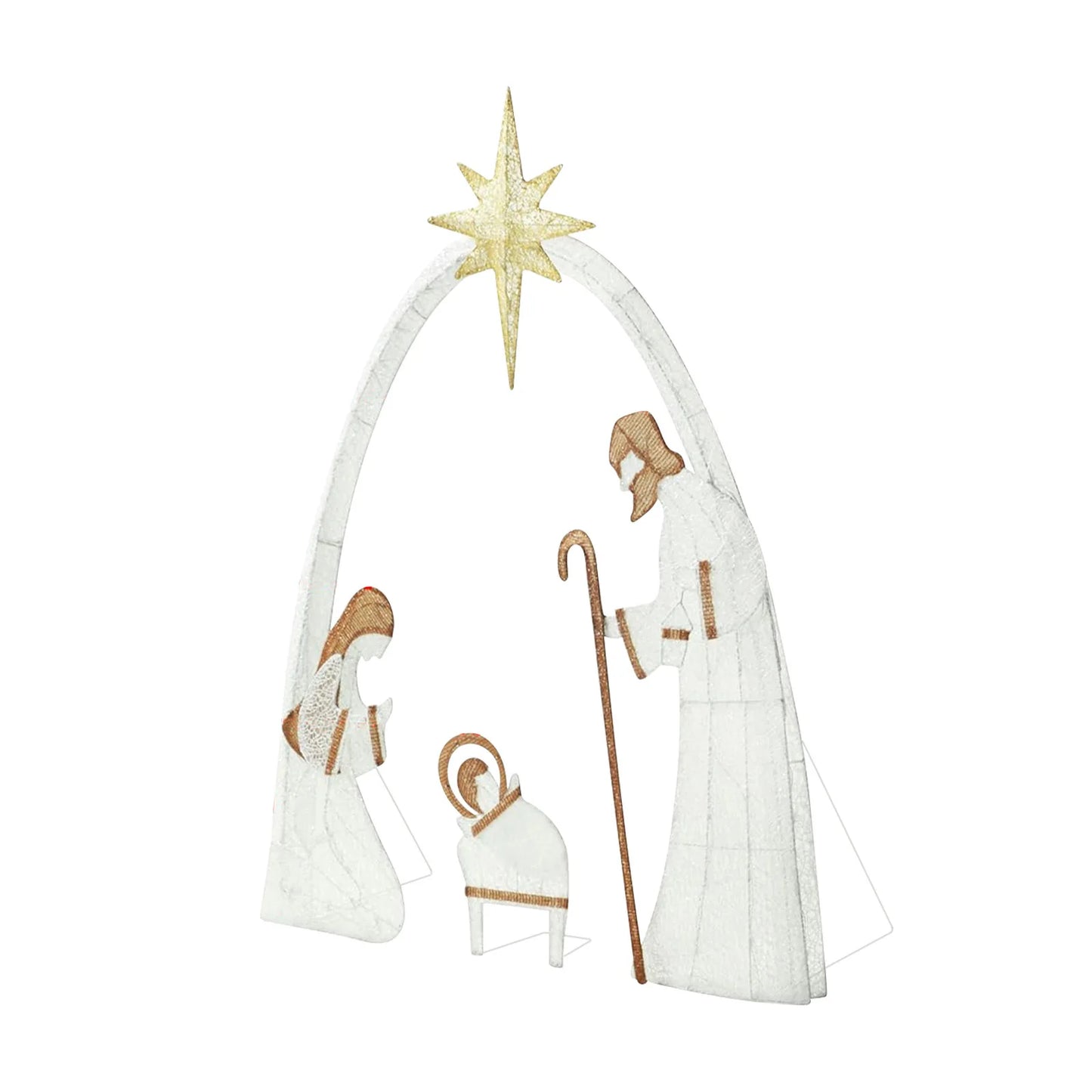 5.5FT Outdoor Lighted Nativity Scene Waterproof With Light Nativity Scene Christmas Decoration Easter Yard Decoration