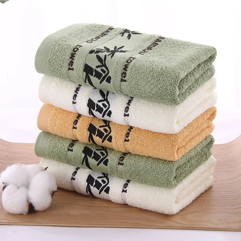 2pcs/Set Bamboo Fiber Towels Sets Home Bath Towels Adults Face Towel Thick Absorbent Luxury Bathroom Towels
