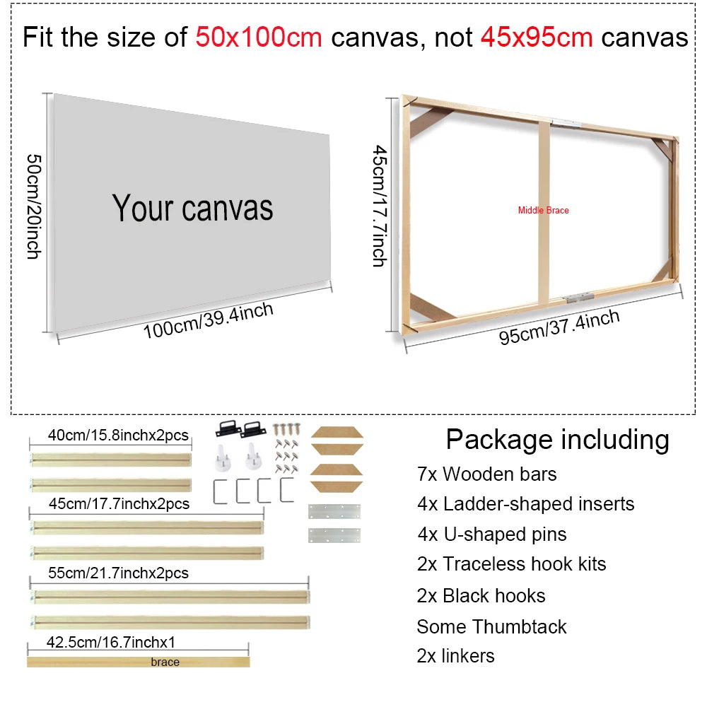 40x60 50x70 40x50cm Canvas Frame Wooden Frames Wooden Photo Oil Painting Canvas Diamond Painting Frames Canvas Wood Wall Frame