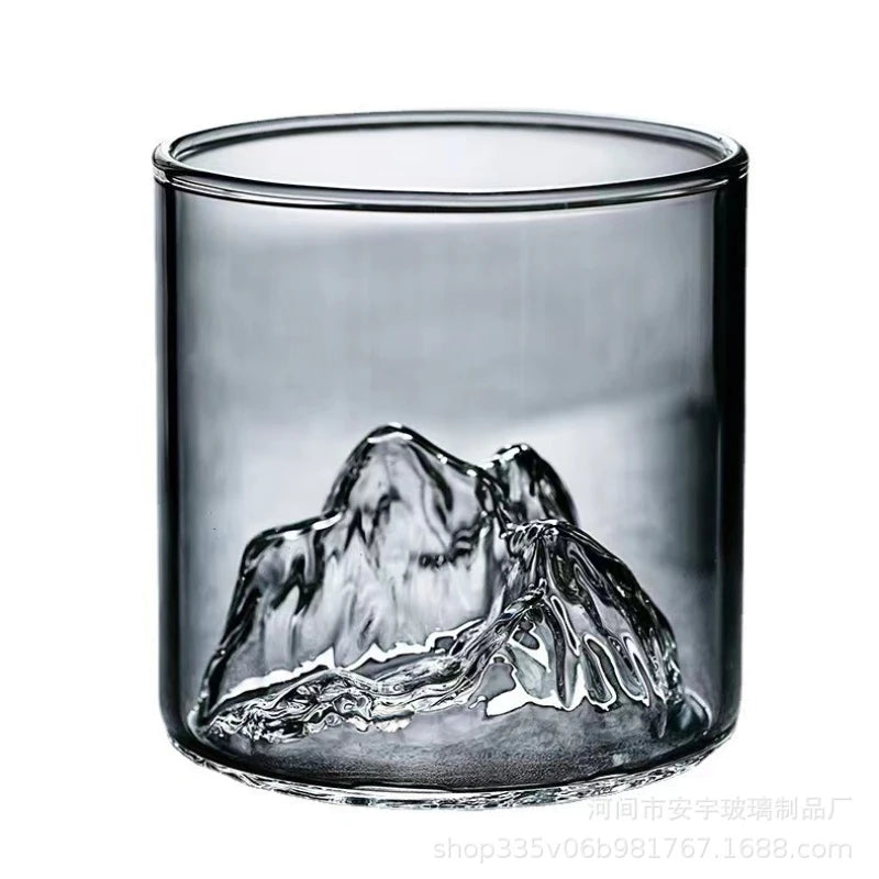 3D Landscape Cup Wine Whiskey Beer Tea Coffee Cup Glassware Mountain Crystal Glass
