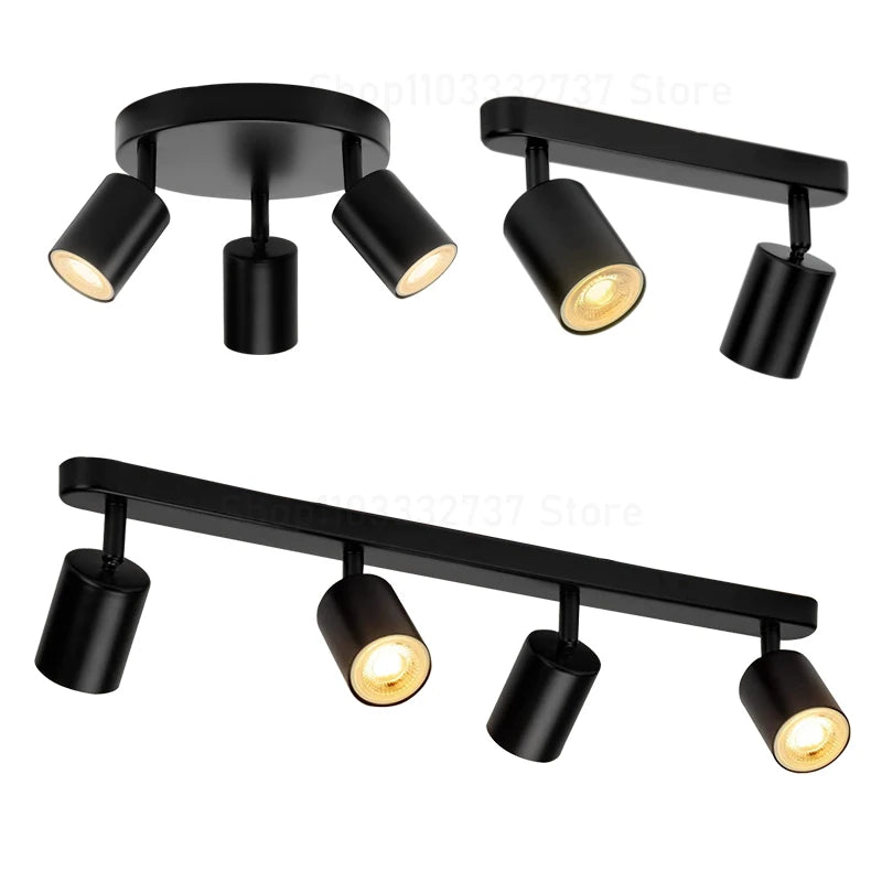 Modern GU10 LED Study Ceiling Lights Kitchen Fixtures Dining Room Background Decoration Lampshade Adjustable Stairs Aisle Lamp