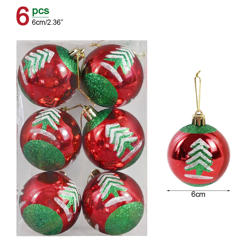 1box Christmas Balls Christmas Tree Ornaments Ball Xmas Hanging Tree Pendants Home Party Decor 2026 New Year Gift Noel Navidad