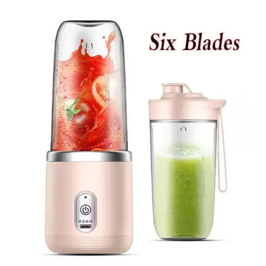 Portable Fruit Juice Blenders Electric Mini Bottle Home USB 6 Blades Juicer C