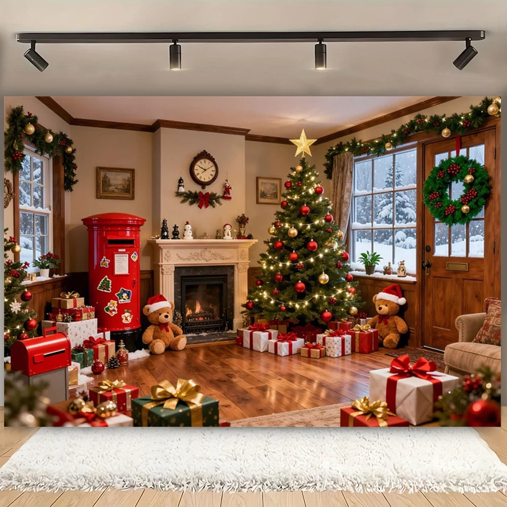 Merry Christmas Decorative Background Arched Xmas Tree Winter 2025 Christmas Indoor Photography Backdrop Photo Studio Props