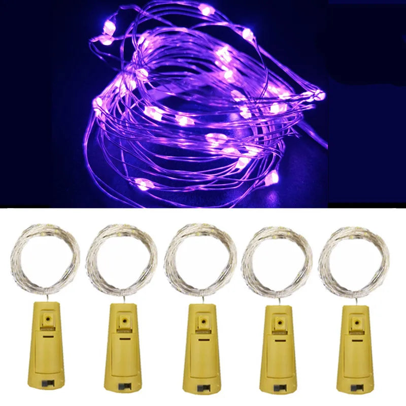5pcs 2m Bar LED wine bottle cork string lights holiday decoration garland wine bottle fairy lights Christmas copper wire lights