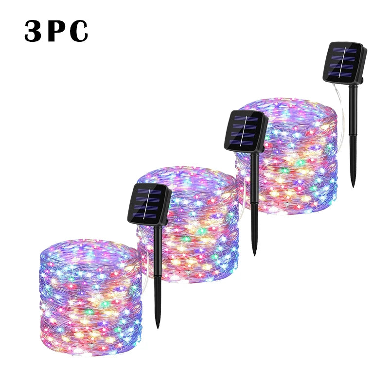 7m/12m/22m/32m LED Solar Light Outdoor Garden Fairy String Light Led Twinkle Waterproof Lamp for Christmas Patio Tree Party