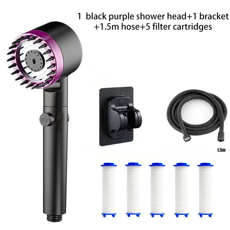 Three Speed Adjustment Bathroom Supplies Head Massage Portable Shower Filter Showers for Bathroom A